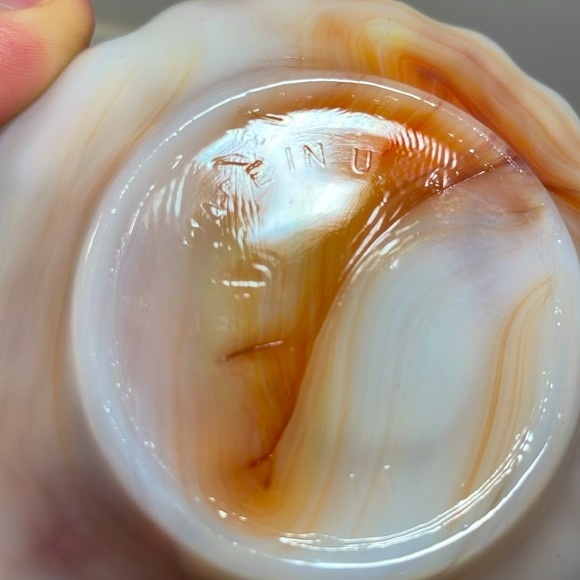 Akro Agate Slag Shell Trinket Dishes Vintage Pair of 2 Pristine Condition NWOT - Picture 7 of 11